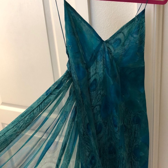 Tracy Reese silk peacock cocktail dress - Picture 4 of 5